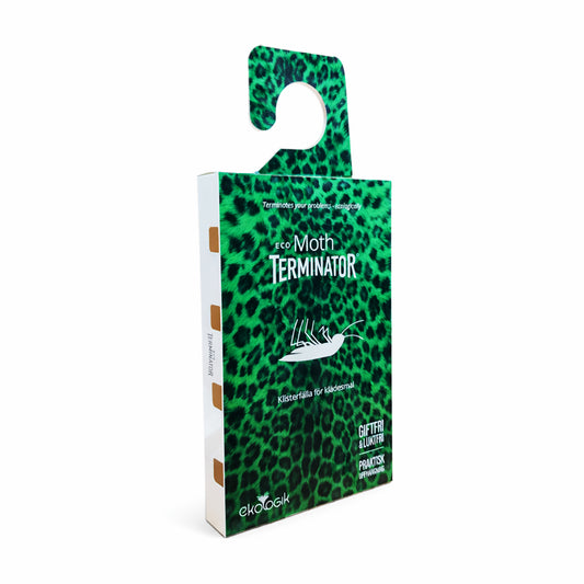 Carpet and clothes moth pheromone trap designed for wardrobe and storage use