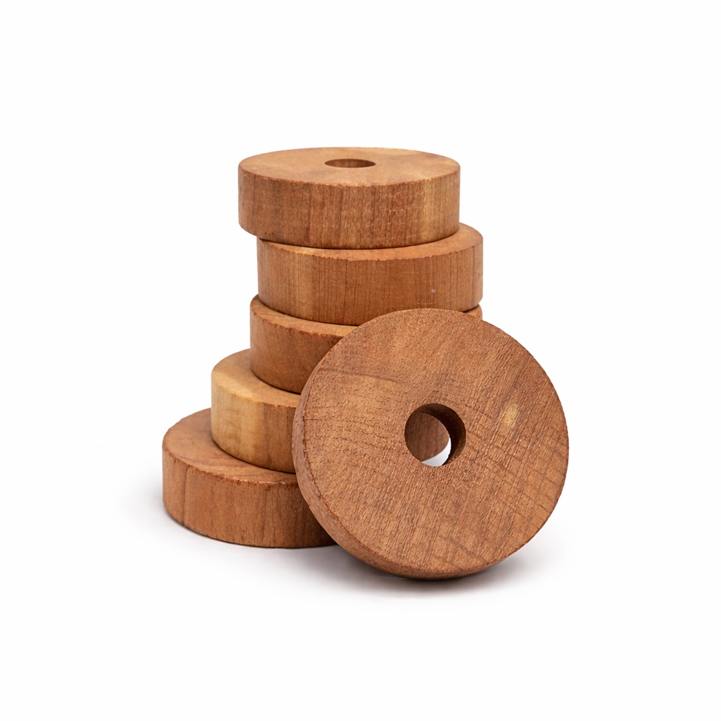 Handmade Swedish red cedarwood rings for wardrobe moth protection