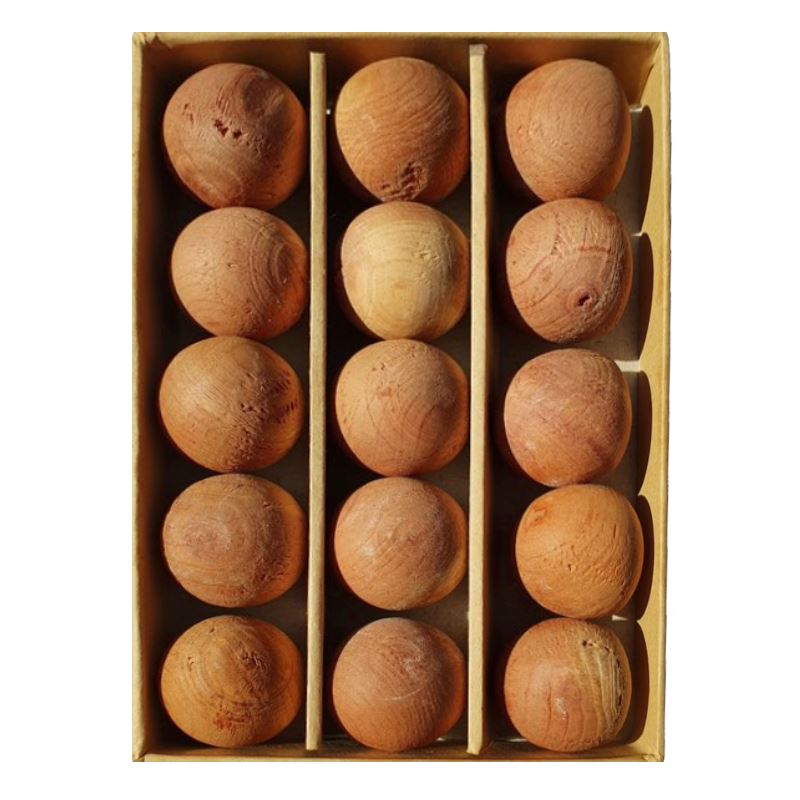 A pack of red cedar wood balls.