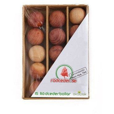 A pack of red cedar wood balls.